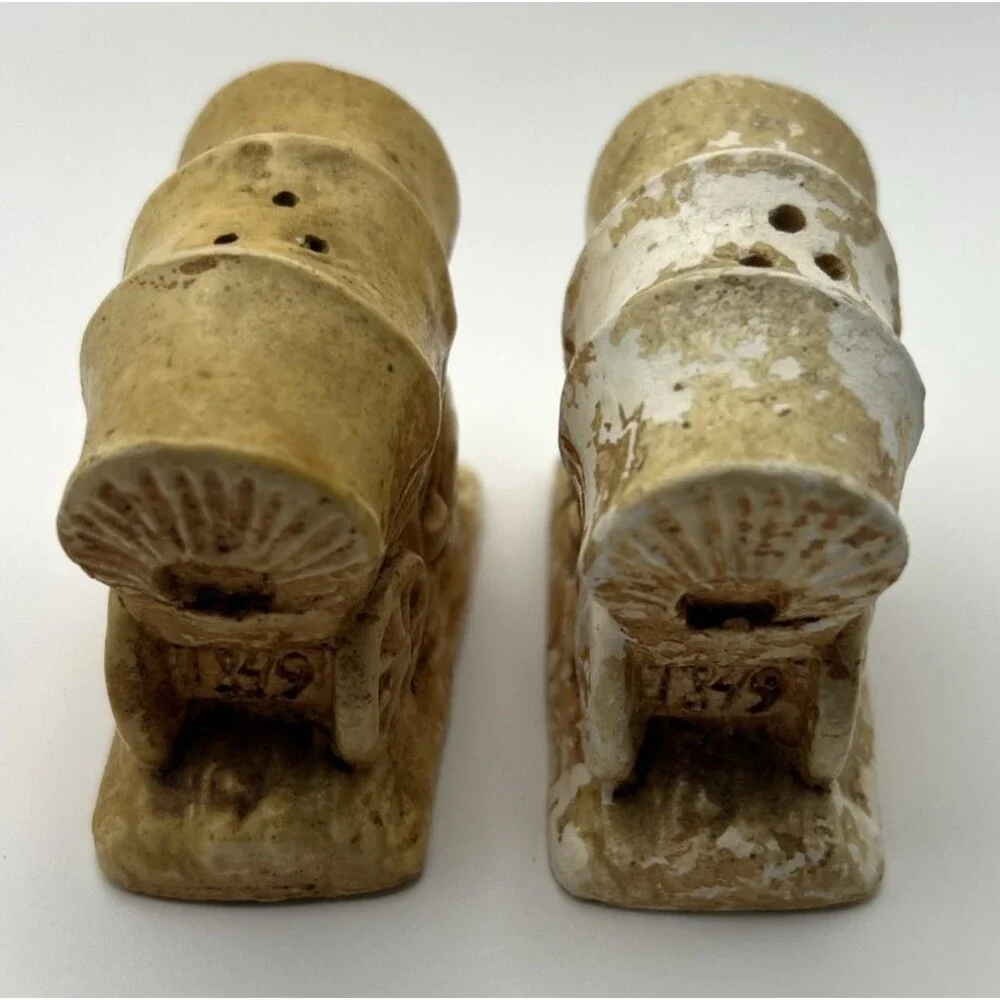 Ma and Pa Outhouse Salt/Pepper Shaker AND Covered Wagons 1949 Shakers